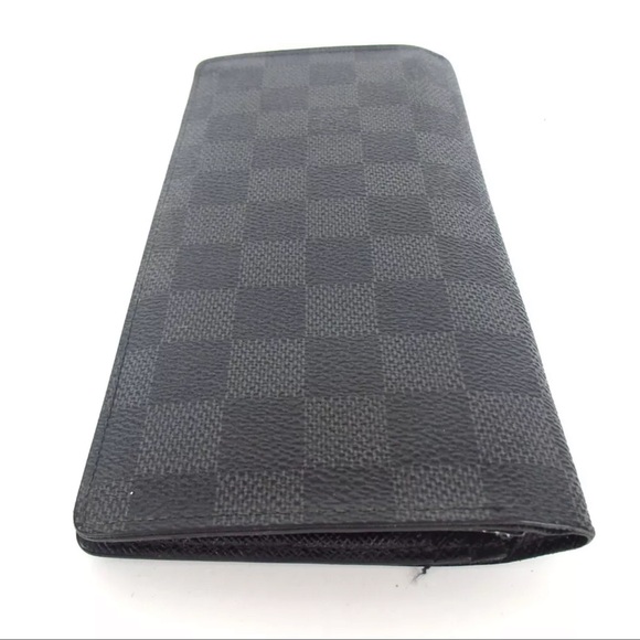 AUTH LOUIS VUITTON Damier Graphite Brazza Portefeuille Wallet - Picture 4 of 9